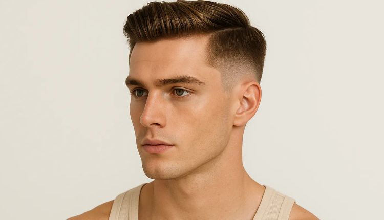 Mid Taper Fade Straight Hair Style For A Clean