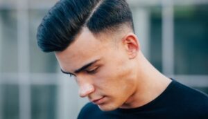 straight hair mid fade taper