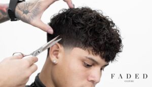 mid taper with curly hair